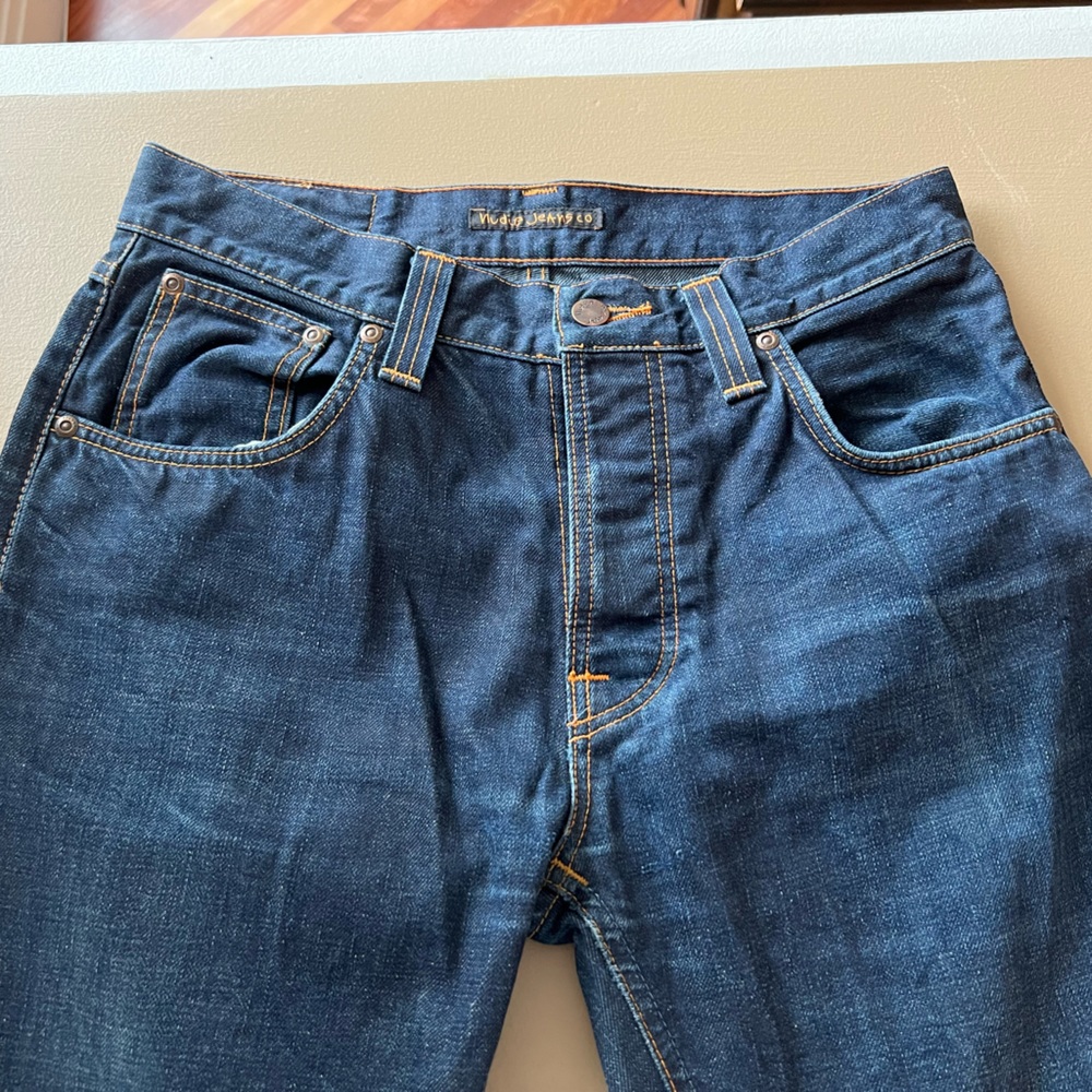 Nudie Jeans | Sharp Bengt Style in a Recycle Dark Worn Wash - W 30” L 34” - Picture 2 of 7